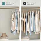 SONGMICS Clothes Hangers, Pack of 50 Plastic Coat Hangers, Space-Saving, Cloud White and Dark Gray UCRP050W50