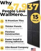 WALLHERO Vision Board - Large Cork Board for Walls 59" x 36", Black Bulletin Board | 15 Pack Felt Wall Tiles | Cork Boards for Office Pin Board Tack Board Cork Boards
