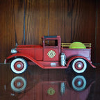 Vintage Fire Truck Model Fire Engine Rustic Metal Home Decor Collectible Vehicle Firemen Handcraft Gift 11.3’’L