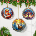 Stained Glass Deer Ornament - Christmas Tree Decor, Gift Exchange Present
