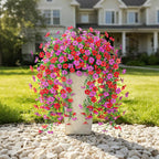 Fake Artificial Hanging Flowers for Outdoor Spring Decor 2PCS Faux Silk Flowers Plants for Outdoor Outside Planter UV Resistant Daisy for Porch Front Door Patio Balcony Yard Décor