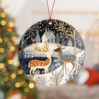 Reindeer Ornaments, Scandinavian Christmas Ornaments, Dated Christmas Ornament 2026, Ornament Keepsake for Women Men and Friends, Reindeer Christmas Decoration Hanging for Family