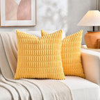 Fancy Homi 4 Packs Decorative Throw Pillow Covers for Living Room Couch Bed, Modern Farmhouse Boho Home Décor Accent Cushion Case, 16" x 16", Yellow Green Series