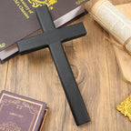 XIPENGKEJI Wooden Cross for Wall,Can be Used for Christian Wall Art,Black Jesus Cross Decorp-Perfect Decoration,Home Decoration for Spiritual Salvation,Christian Gifts-11Inch X 6.2Inch(Black)