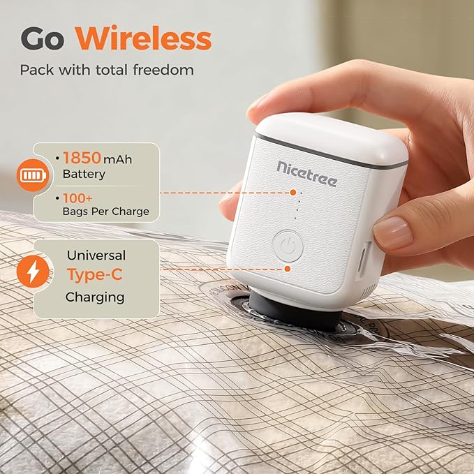 Nicetree 17-Pack Travel Vacuum Seal Bags with Rechargeable Wireless Pump – Vacuum Storage Bags for Clothing, Bedding & Seasonal Storage, Space Saver for Travel & Home