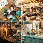 RAQWI Cat Vintage Phonograph and Record Player Figurine Suitble for Office, Home Decoration Perfect for Cat Lovers