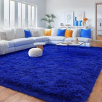 Rugs for Living Room 8x10, Soft Shaggy Modern Shag Area Rug for Bedroom, Upgrade Non-Slip Plush Fluffy Carpet for Kids Boys Girls Room Home Decor Aesthetic, Royal Blue