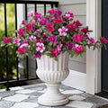 Artificial Fake Azalea Flowers for Outdoor Spring Decoration, Faux Silk Flower for Summer UV Resistant Look Real Plants for Garden Yard Porch Walkway Indoor Decor, 2PCS
