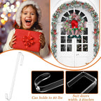 12 in Wreath-Hangers for Front Door,Door-Wreath-Hanger-Clear Over The Door Hooks,2 Pack Non-Scratch-Door-Hanger Hook for Easter Christmas Halloween Fall Wreath Decorations,Welcome Sign for Front Door