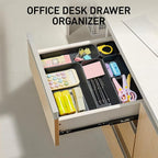 ISSEVE 8Pcs Nesting Silicone Drawer Organizer Trays, 4 Size Versatile Vanity Bathroom & Desk Drawer Organizer Set Storage Bins for Office,Kitchen,Nightstand,Black