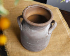 Quoowiit Ceramic Rustic Farmhouse Vase, Distressed Decorative Flower Vases for Home Decor, Ideal Shelf Decor, Brown Boho Vase for Living Room Bedroom Kitchen Office Decor Centerpiece Table Decorations