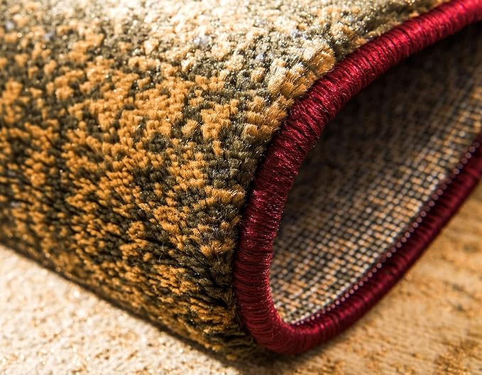 Unique Loom Barista Collection Area Rug - Timor (8' Round, Multi/ Red)