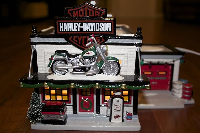 Dept 56 Snow Village Harley Davidson Motorcycle Shop