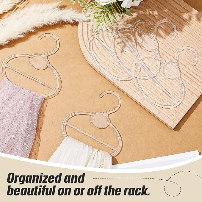 Scarf Hanger Plastic Holder Organizer Space Saving Scarf Organizer Clothes Hanger for Scarves Headscarves Clothing Sorting Storing(Clear,100 Pcs)