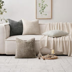 MIULEE Pack of 4 Couch Throw Pillow Covers 22x22 Inch Neutral Soft Decorative Chenille Pillow Covers Farmhouse Boho Accent Cushion Covers for Mid Century Modern Spring Decor Sofa Bedroom Living Room