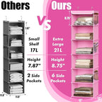 Simple Houseware 6 Shelf Hanging Closet Organizer, Pink
