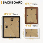 Vittanly 15 Pack Picture Frames Collage Wall Decor, Multi Sizes Including 3pcs 8x10, 6pcs 5x7 and 6pcs 4x6 Photo Frames, Gallery Frame Set for Wall or Tabletop Display, Black, Walnut Brown and White