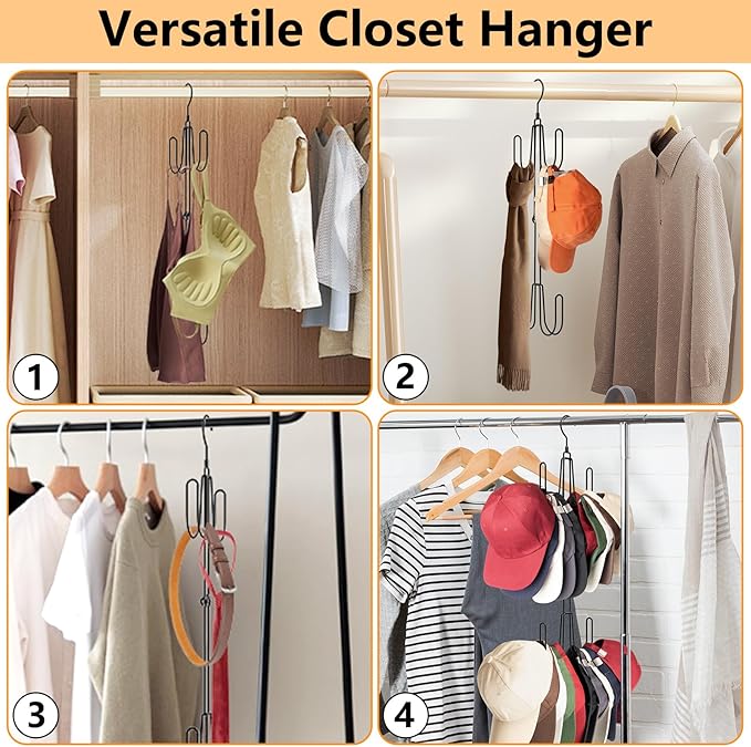 Hat Hangers for Closet, Stainless Steel Hat Organizer, Hat Racks for Baseball Caps, Cap Organizer for Baseball Caps, 2 Pack