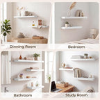RICHFOCUS 40Inch Floating Shelves for Wall 1 Pack Shelves for Bedroom|Kitchen|Bathroom|Laundry Room Rustic Wood Wall Mounted Shelf with Invisible Brackets for Books|Storage|Decor, White