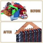 Leinuosen 2 Pack Cedar Tie Organizer Wooden Neck Tie Hook Organizer Storage up to 40 Ties Convenient Storage for Neckties, Belts, Hats