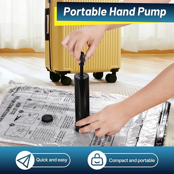 Travel Vacuum Bags for Luggage with Hand Pump,Vacuum Seal Bags for Clothing,Packing Cubes Compression,Cruise Ship and Travel Essentials(Combo 16 Pack)