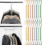 Mr. Pen- Space Saving Hangers for Clothes, 16 pcs, Pastel Colors, Plastic Multi Clothes Hangers Space Saving, 5 Slots, 360° Rotating Hooks