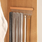 Pull Out Belt Rack for Closet, Sliding Hooks Hanger Rack for Bras Ties Tank Top Scarf Jewelry, Space Saving Organizr for Wardrobe Cabinet, Right Side 8 Hooks Rail, 2 Pcs