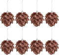 Jetec 8 Pieces Christmas Ornaments Glitter Christmas Tree Hanging Decoration Decorative Artificial Pine Cones Flowers Hanging Ornaments for Winter Wreath Holiday Decor(Brown Gold Color)