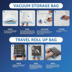 Simple Deluxe 32 Pack Compression Storage Bags, Vacuum Storage Bags, Space Saver Bags for Comforters, Blankets, Pillows and Clothes Storage, Hand Pump Included (5 Jumbo/5 L/6 M/6 S/5 Roll M/5 Roll S)
