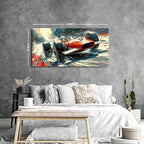 Vintage Formula Race Car Wall Art Abstract Racing Car Canvas Painting Retro Speed Posters for Boys Bedroom Man Cave Garage Office Living Room Home Decoration Open Wheel Motorsport Artwork 29.53x57.87"