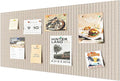 48 x 32 inches Large Bulletin Board, Decorative Felt Pin Board, 0.35“ Thick Foldable Photo Display Board with Self-Adhesive Tape, Vision Board for School Home Kitchen Office Walls - Camel