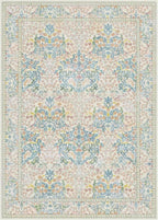Lessymo 6x9 Area Rugs for Living Room, Washable Non Slip Rug for Kids Room, Bedroom, Nursery Room, Dining Room, Neutral Vintage Flower Decor & Stain Resistance, Beige Brown