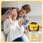 4 inch Positive Lion Handmade Knitted Wool Doll with Positive Card for Cheer Up Emotional Support Encouragement Friends