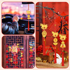 8 Pcs Chinese New Year Horse Decorations Lunar New Year 2026 Red Tassel Ornaments with Wealth Success Good Luck Hanging Decorations for Gifts Home Car Decor