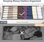 Joyoldelf Sock Drawer Underwear Organizer Divider 2 Packs, 24 Cell + 16 Cell for Storing Socks, Handkerchiefs, Ties, Belts (Grey)