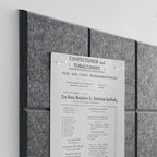 TSJOFFICE Large Cork Board for Wall - 48" x 36" Bulletin Board with 50 Pushpins for Office Decor, Pin Board 12 Pack Felt Wall Tiles with Safe Removable Adhesive Tabs, Corkboard for Home Office - Grey