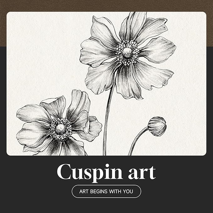 Framed Black and White Floral Wall Art for Living Room, 4 Piece Vintage Botanical Canvas Painting Prints Artwork for Walls, Rustic Minimalist Flower Pictures for Bedroom Hallway Kitchen Wall Decor