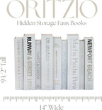 9 Faux Books White- Decorative Box with Hidden Storage, Home Staging Accessories, Coffee Table Decor, Paper Wrapped Bookshelf, White Home Accents, Old Money Aesthetic