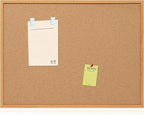 Cork Board Bulletin Board 30 x 42, Oak Framed 4x3 Corkboard, Office Board for Wall Decor, Large Wall Mounted Notice Pin Board with 15 Push Pins for School, Home & Office