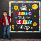 Classroom Bulletin Board Decoration Set Welcome Banner Wall Door Decor Colorful Classroom Decorations for Kindergarten Preschool Elementary Middle School(Be The Reason Someone Smile Today)