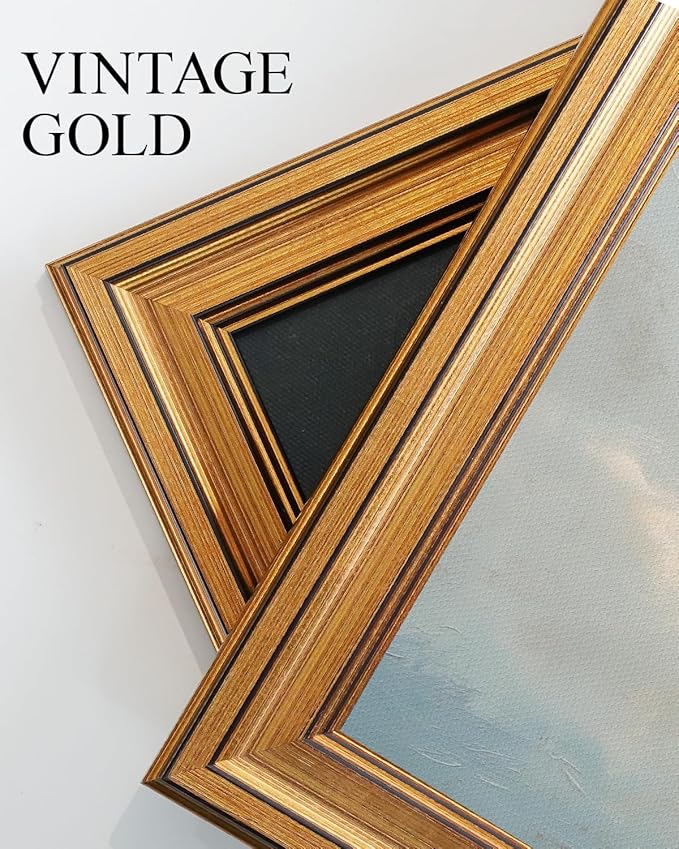 VIYYIEA Vintage Gold Framed Wall Art for Living Room,【Above The Clouds】-(10L x 8W)