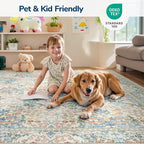 Lessymo Floral Runner Rug for Entryway, 2x6 Kitchen Rugs Non Slip Rubber Soft Washable Runners for Hallway, Faux Wool Small Carpet Bedside Rug, Vintage Floral Design Decor, Beige Brown