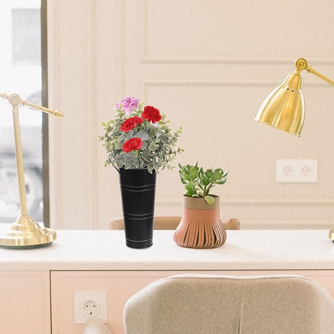 Alipis Metal Umbrella Stand Rack, Umbrella Holder Bin Basket Freestanding Cane Walking Sticks Holder, Arrangement Bucket Tall Floor Vase for Home Office Black