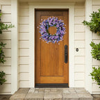 Sggvecsy Lavender Wreath for Front Door 22 Inch - Purple Daisy Spring Summer Artificial Wild Flower Greenery Leaves for All Seasons - Farmhouse Home Wall Indoor Outdoor Window Decor