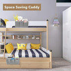 Bedside Caddy Hanging Storage Bag, Organizer Baskets with Pockets for Bunk Bed Accessories, Loft & Dorm Rooms Chair Bed Rails (Gray_1pcs)