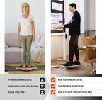 Multi-Optional Wooden Balance Board for all kind of balance tranning, Extra-Large Anti-Slip Wobble, Rocker and Plank Board for Balance and Core Training, Balancing Board for Under Desk