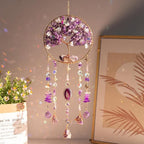 Amethyst Crystal Dream Catchers Purple Dream Catcher Wall Window Hangings Crystal Sun Catchers Prism Hanging Bedroom Home Decor Gifts for Girls Boys Adults