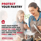 Catchmaster Pantry Pest & Moth Traps 6-Pk, Bug Killer for Kitchen Storage & Pantry Cabinet, Sticky Moth Traps for House, Glue Trap to Protect Pet Food, Kitchen Cabinets Storage