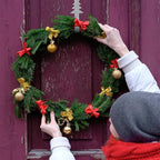 15 inches Christmas Decorative Wreath Hangers for Front Door;Over the Door Hooks (Silver, Christmas Tree)