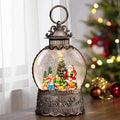 Christmas Snow Globes Lantern with Music, Santa Claus Scene Snow Globes with Swirling Glitter Effects, USB/Battery Powered with 6-Hour Timer, Christmas Decorations